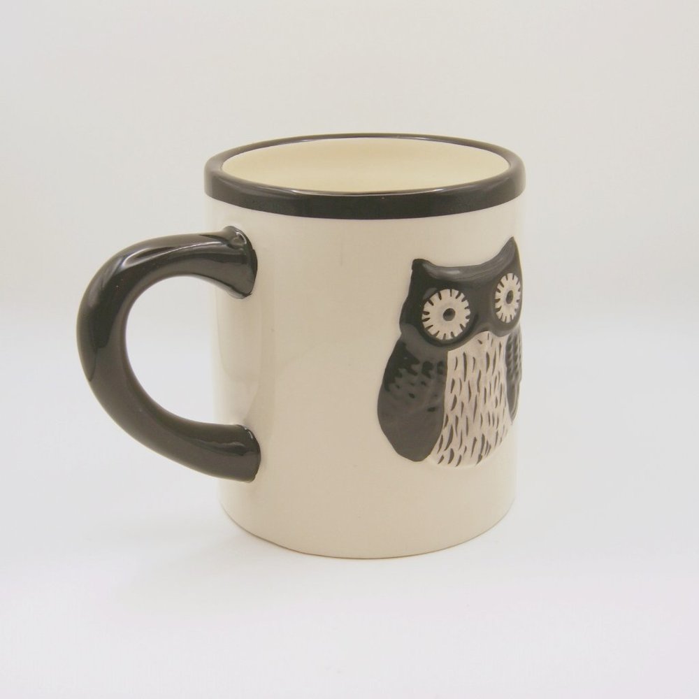 Black and White Owl Coffee Mug by Global Design and Kate Williams